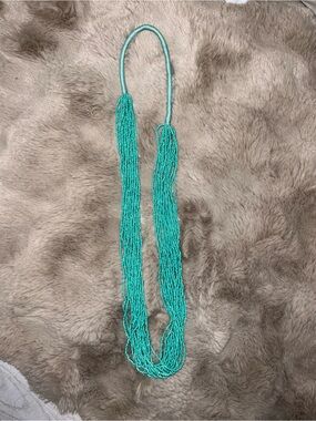 Source Unknown Turquoise Multi-Strand Seed Bead Necklace